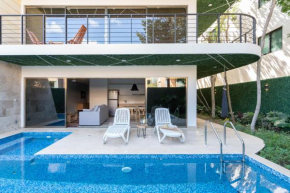 Maravilloso apartamento/Torres Aldea Zama-Brava/Vista a la piscina